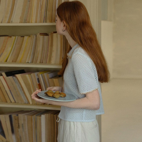 ショートニットメッシュカーディガン Z00386