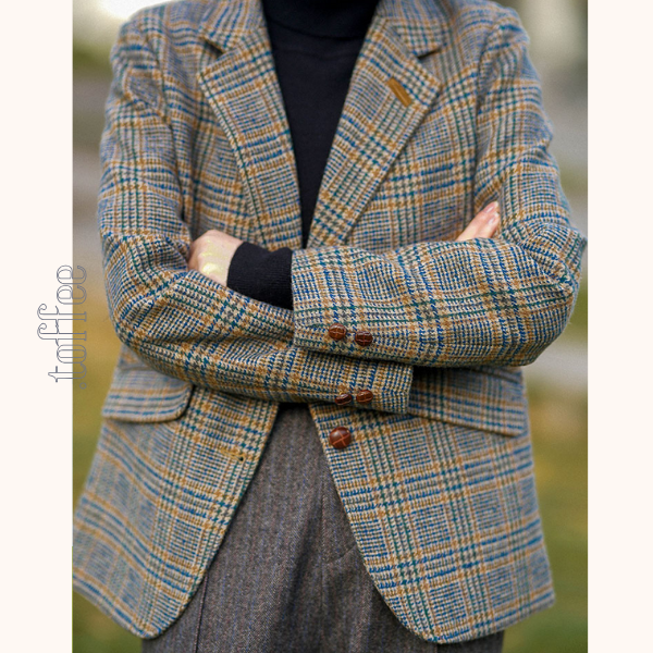 グレンチェック柄 テーラードジャケット 《Z00769》