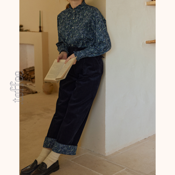 【2color】ハイウエストコーデュロイパンツ Z00523