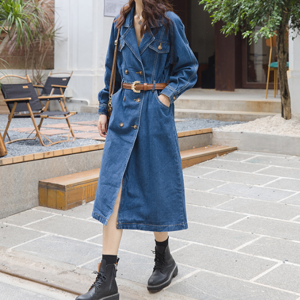 ダブルブレストデニムワンピース AU-325