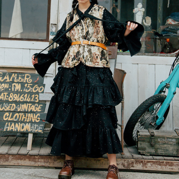 ティアードプリーツセットアップ X-277