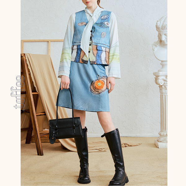 幻想アートプリントスカート《Z01062》