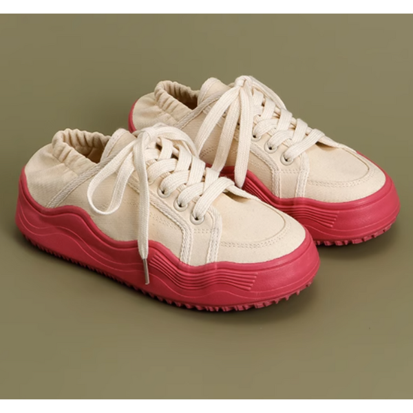 バイカラースリッポンキャンバスシューズ X-253