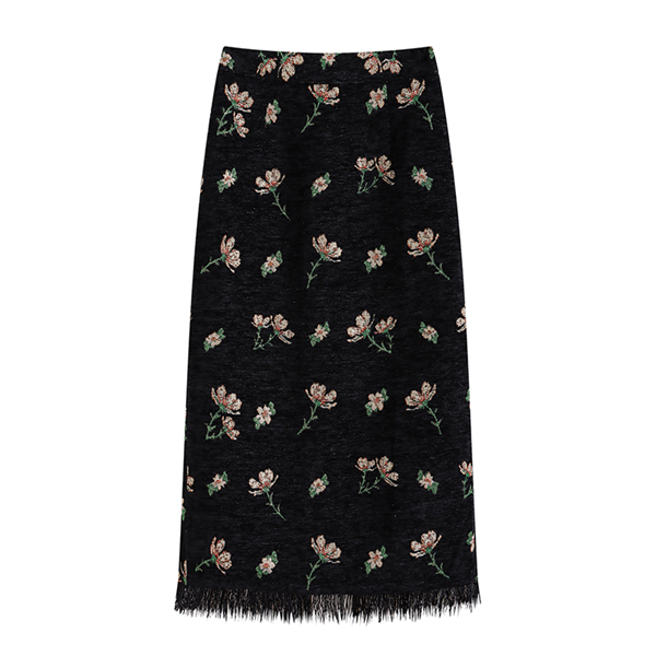 花柄タッセルジャカードスカート Z00574