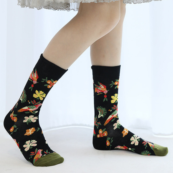 フラワージャガードソックス3Pセット X-334