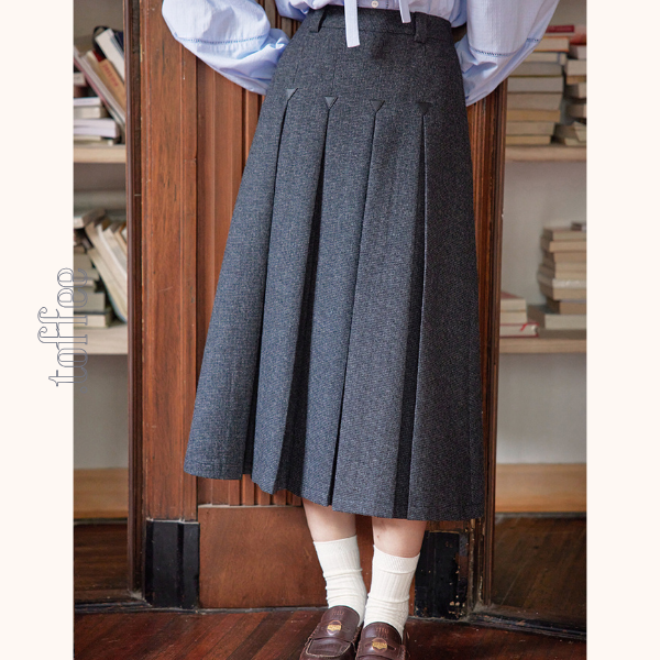 ミモレ丈ウールプリーツスカート Z00563