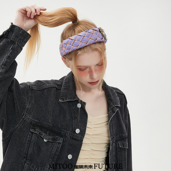 【3pattern】ビーズの装飾入り編み込みカチューシャ Z00038