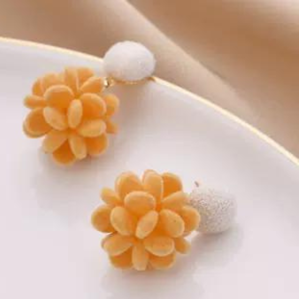 【3color】フラワーパターンピアス AU-280