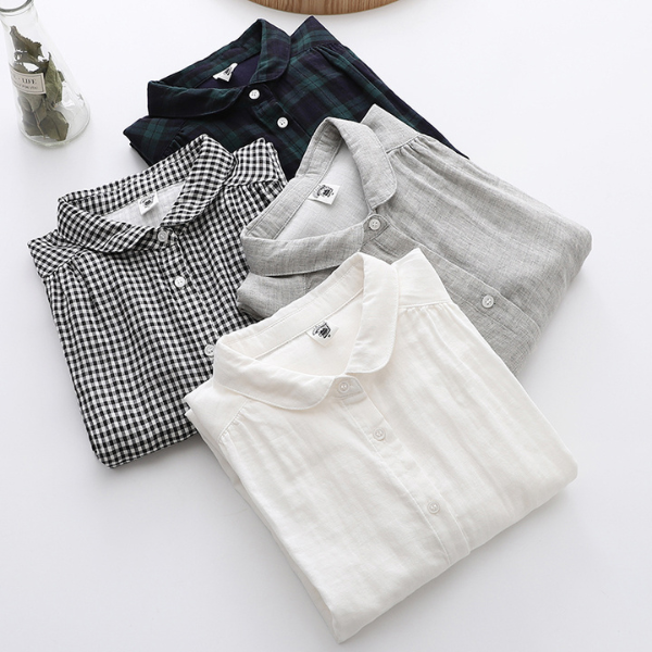 【4color】フォルムにこだわりシンプルコットンシャツ AU-116