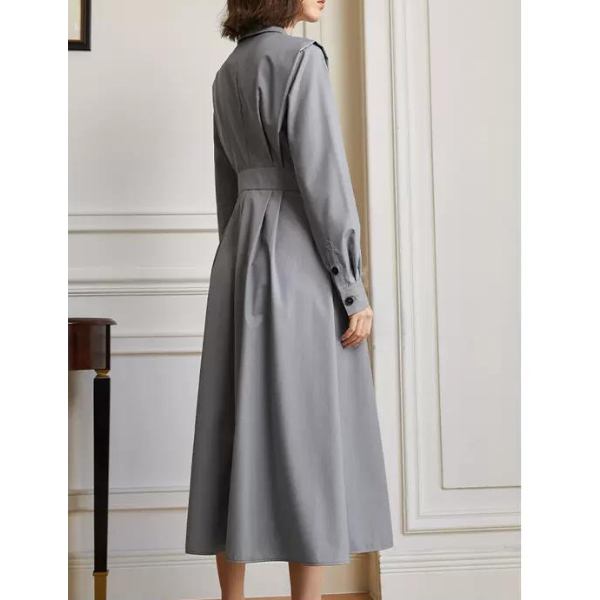 ウエストマークシャツワンピース w-144