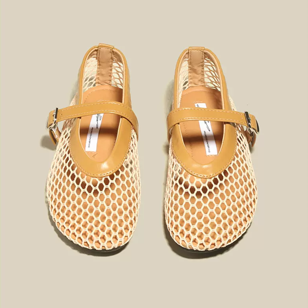 メッシュレースフラットシューズ Z00369