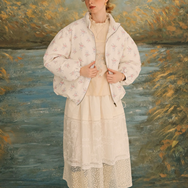 レース&刺繍コットンブラウス 《Z00623》