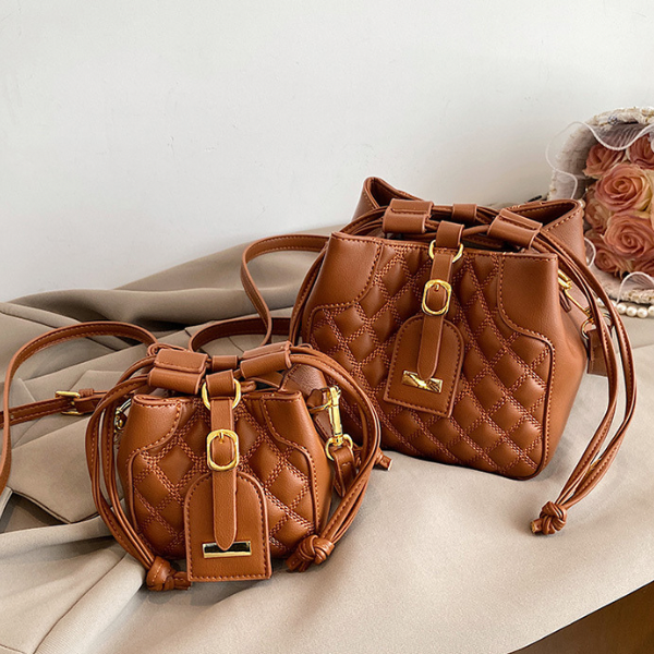 【2pattern】【3color】ショルダー バケットバッグ X-410