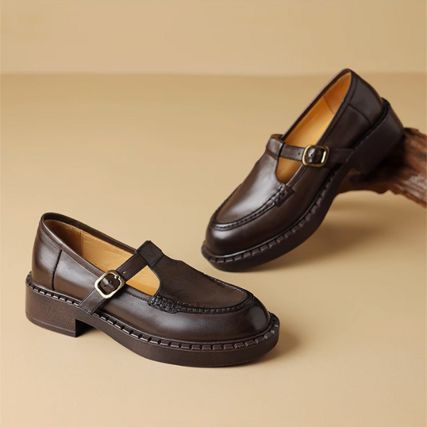 【2color】レトロ感漂う厚底メリージェーンシューズ《Z01100》