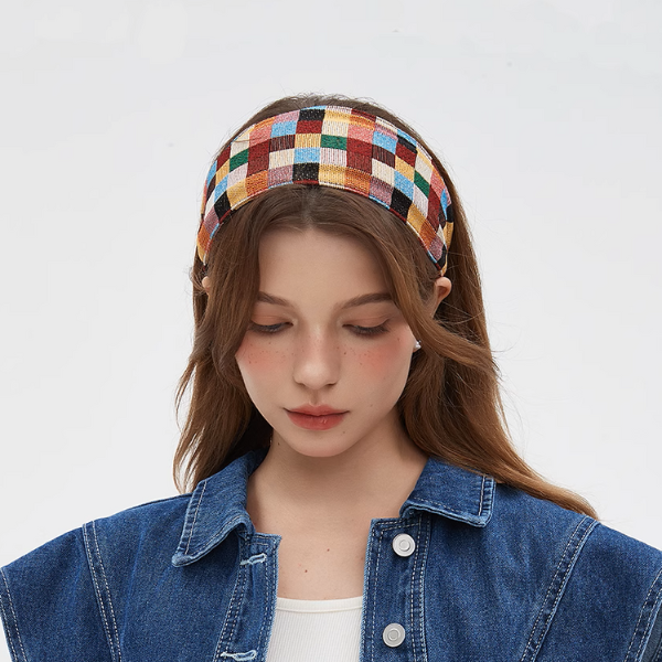 カラフルブロックチェックヘアバンド《Z01030》