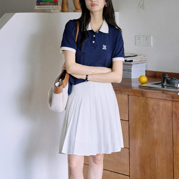 配色襟が映えるロゴ刺繍ポロシャツ《Z01110》