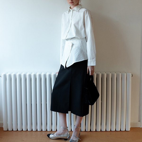 【2color】ストライプ柄ロングスリーブボタンダウンシャツ 《Z00716》