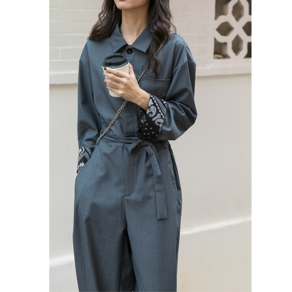 ウエストベルトワントーンジャンプスーツ AU-222