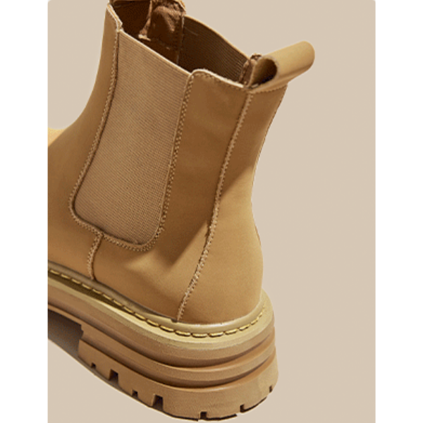 【3color】ラウンドトゥ厚底チェルシーブーツ X-521