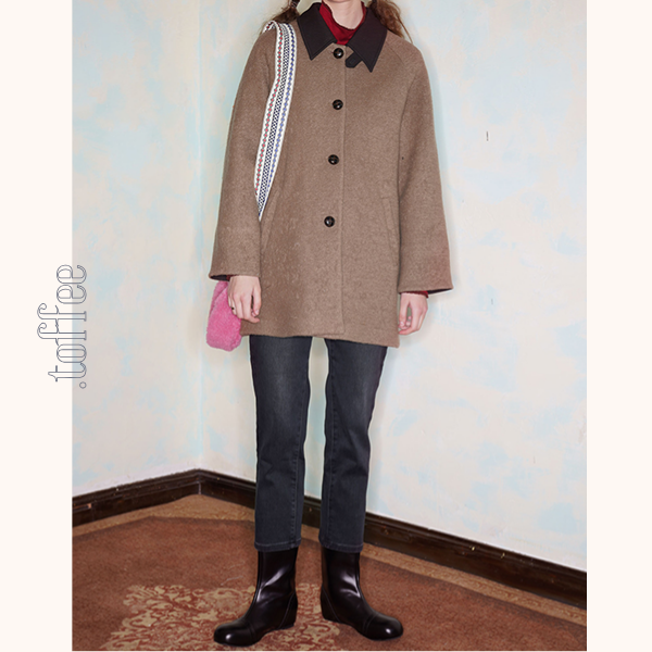 【2color】ハイウエストストレートデニムパンツ 《Z00712》