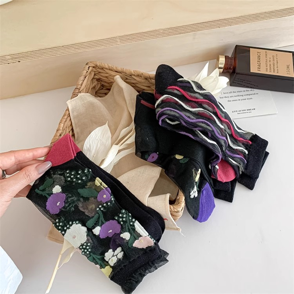 シースルーブラックソックス3足セット Z00392