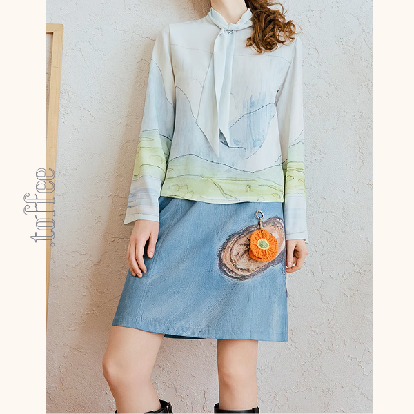 幻想アートプリントスカート《Z01062》