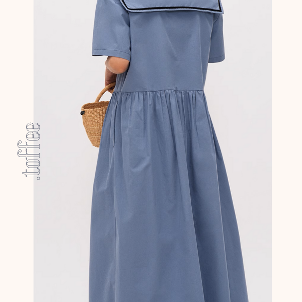 スクエアカラーオーバーサイズマキシワンピース《Z00940》