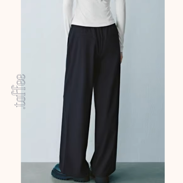 【5color】レースウエストワイドパンツ Z00410