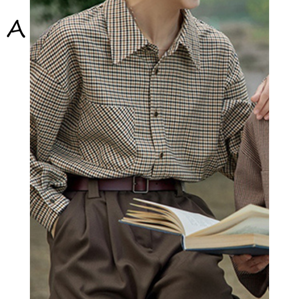 【2color】フレンチレトログレンチェックシャツ AU-184