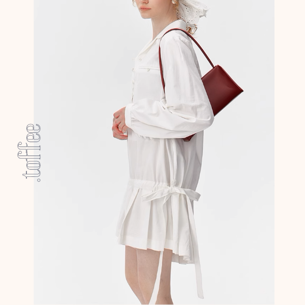 リボンドローストリングシャツワンピース《Z01010》