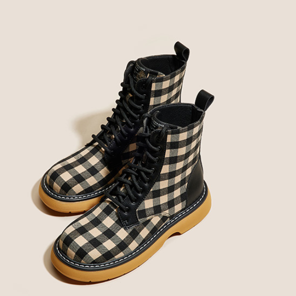 ギンガムチェックハイカットスニーカー AU-293