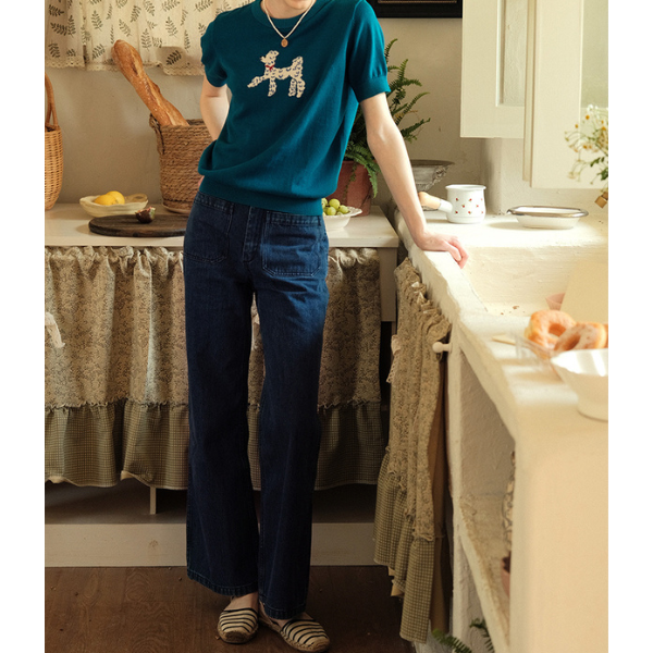 パッチポケットフレアデニム X-323