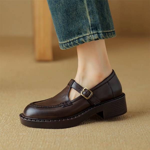 【2color】レトロ感漂う厚底メリージェーンシューズ《Z01100》