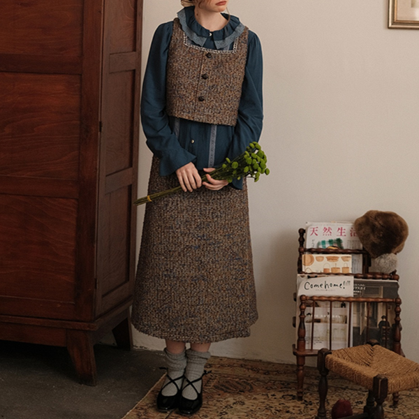 ダブルレースカラーガーリーブラウス Z00508