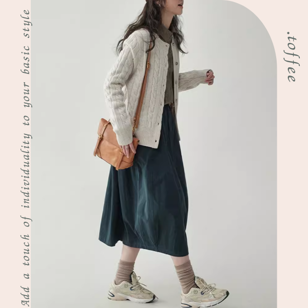 【2color】ワイドレッグコットンミディスカート Z00250
