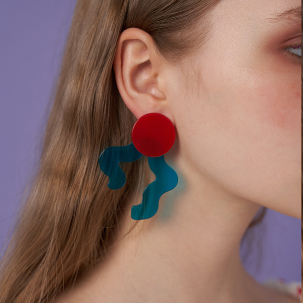 【3color】【2pattern】アーティスティックリボンモチーフイヤーアクセサリー 《Z00799》