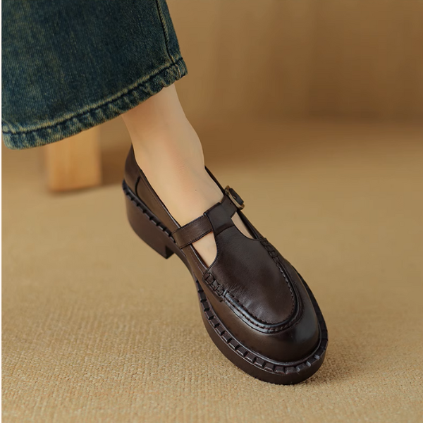 【2color】レトロ感漂う厚底メリージェーンシューズ《Z01100》