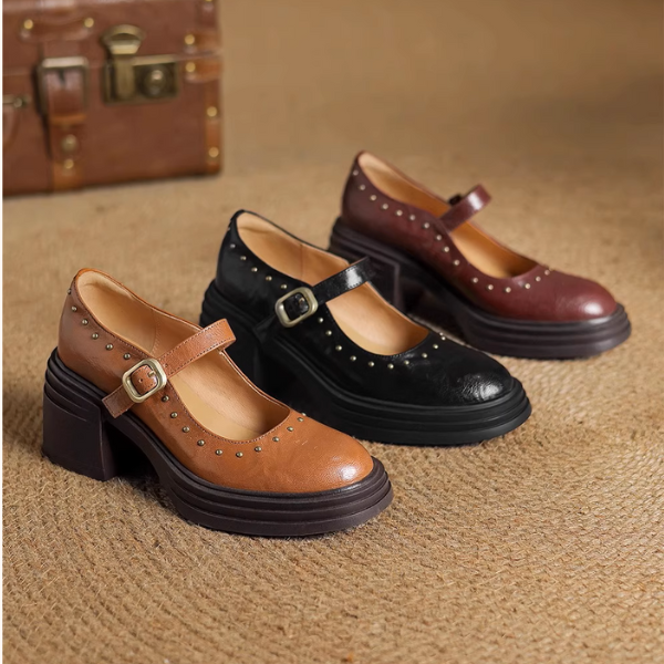 【3color】レトロ可愛い厚底メリージェーンシューズ《Z01099》