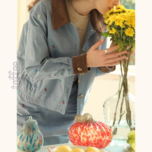 【2color】マルチカラー刺繍入りデニムセットアップ Z00499