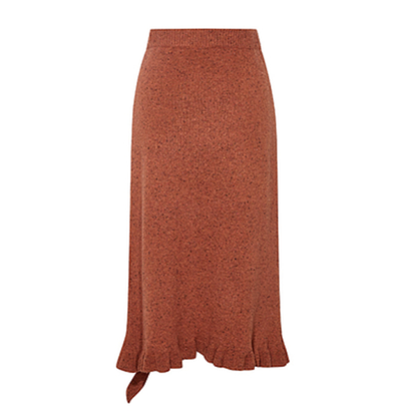 フラワー刺繍&フリルヘムロングスカート 《Z00686》