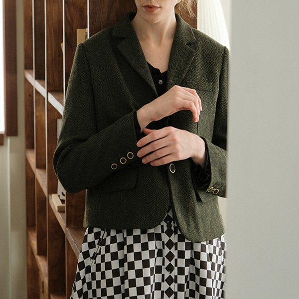 ヴィンテージモスグリーンショートブレザー Z00510