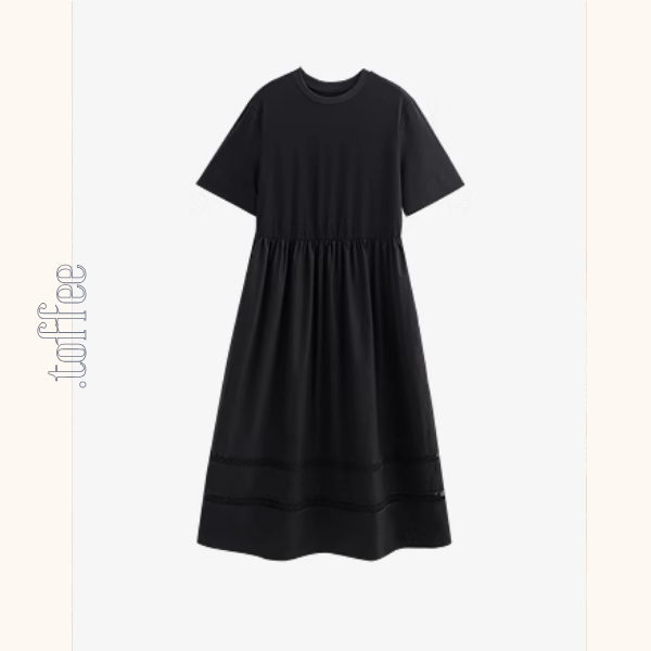 【2color】メッシュレースAラインミモレ丈ワンピース《Z00924》