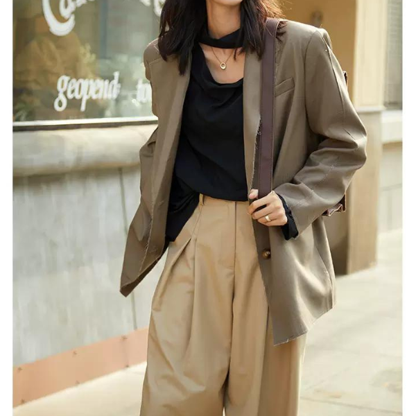 シンプルワイドパンツ w-049