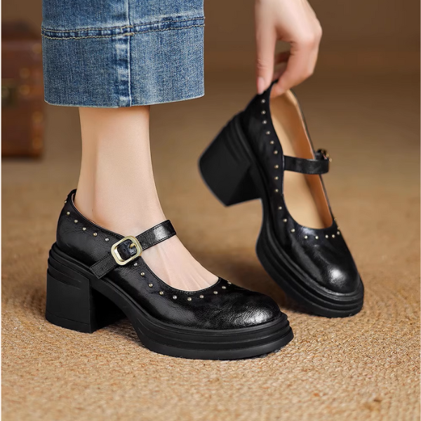 【3color】レトロ可愛い厚底メリージェーンシューズ《Z01099》