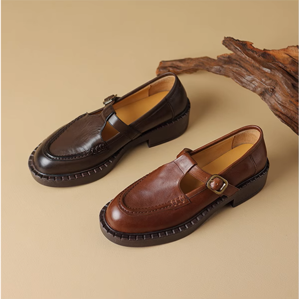 【2color】レトロ感漂う厚底メリージェーンシューズ《Z01100》