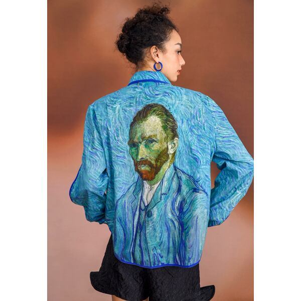 ゴッホ 自画像プリントブラウス C0126