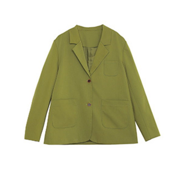 バジルグリーンルーズスーツジャケット Z00079