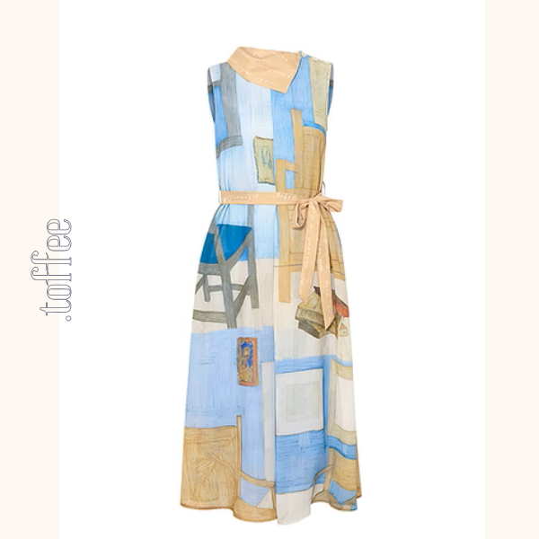 ルームプリントノースリーブワンピース《Z00980》