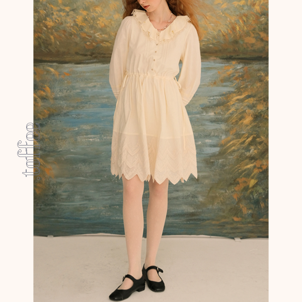 レースヘム&ドールカラーミニワンピース Z00626