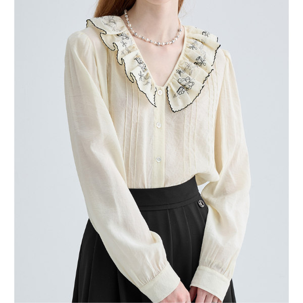 ドールカラーフレンチレースブラウス Z00029